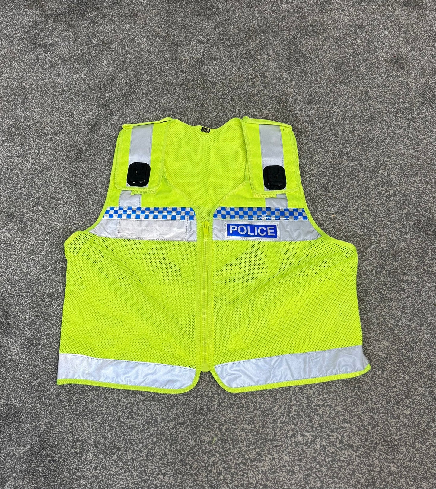 Ex Police Protec Mesh Vest Badged LARGE - Collector Display Film / TV Uniform