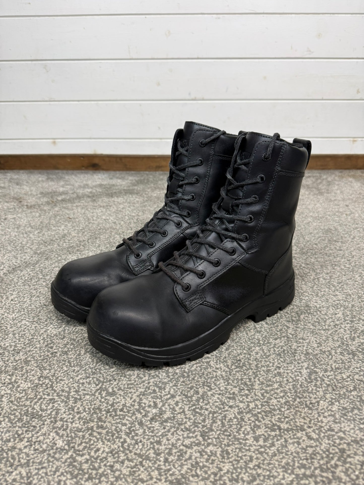 Magnum Elite Shield Met Black Waterproof Leather Combat Boots UK 9.5 Ex Police Security Work