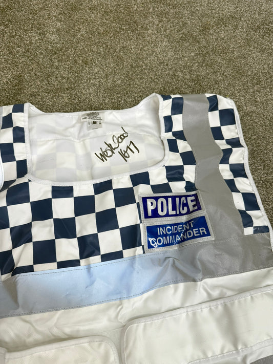Ex Police Incident Commander White Vest Tabard Film TV Collector Display