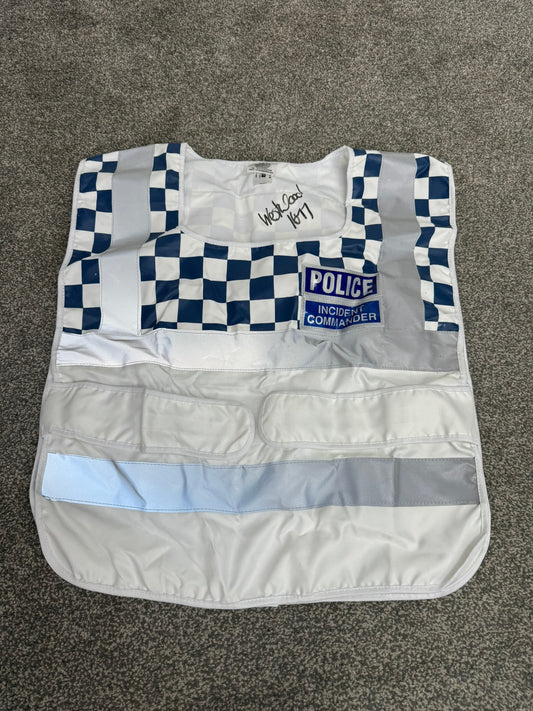 Ex Police Incident Commander White Vest Tabard Film TV Collector Display