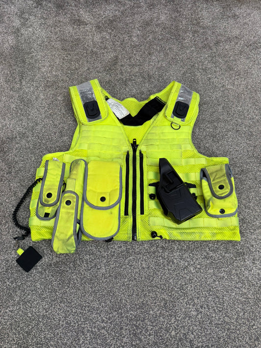 Safariland Hi-Vis MOLLE Vest With Taser X2 Holster Police Tactical Security Vest XL