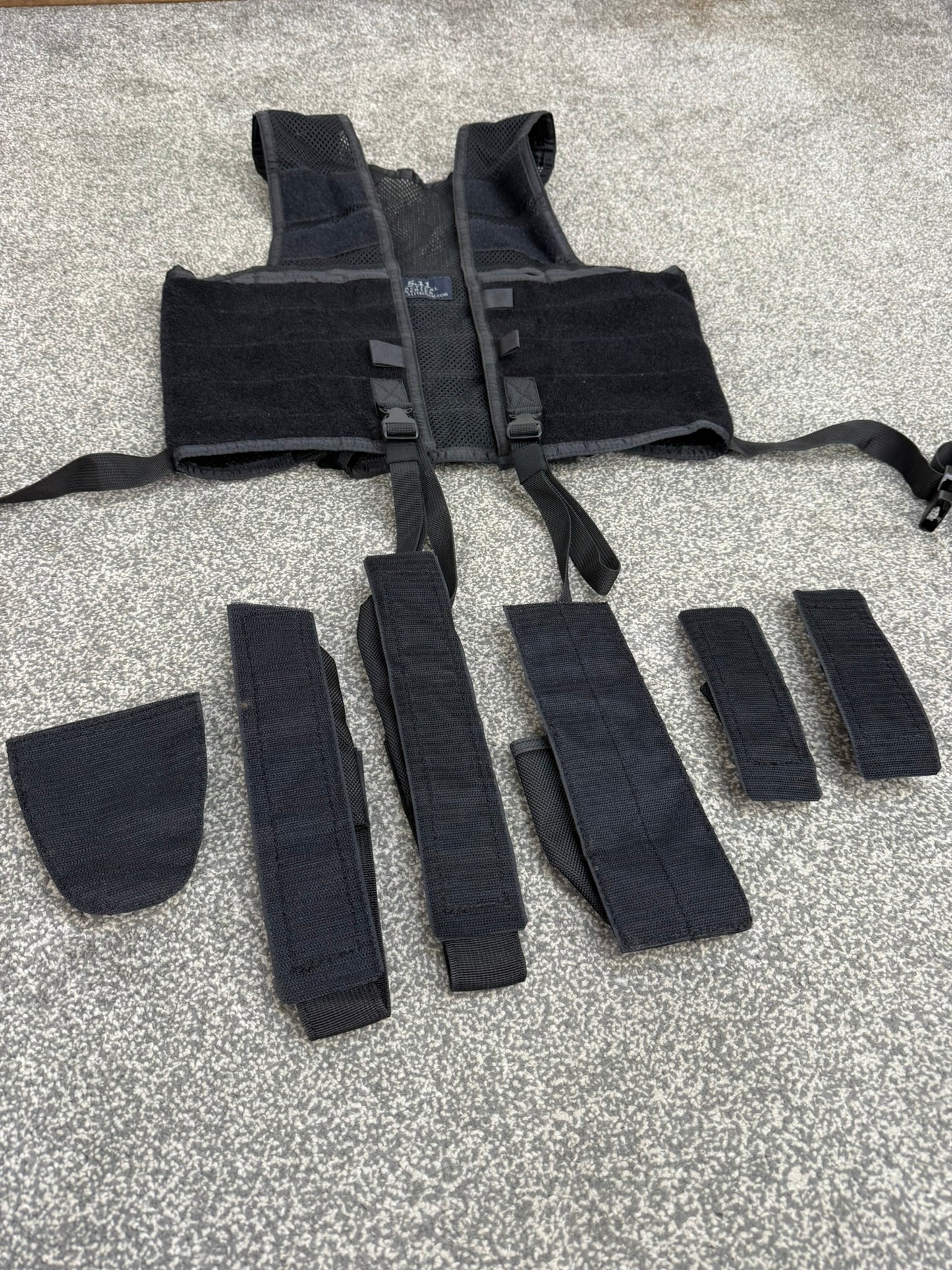 5.11 Tactical Black Nylon Mesh Vest Concealment Modular Vest Ex Police Security