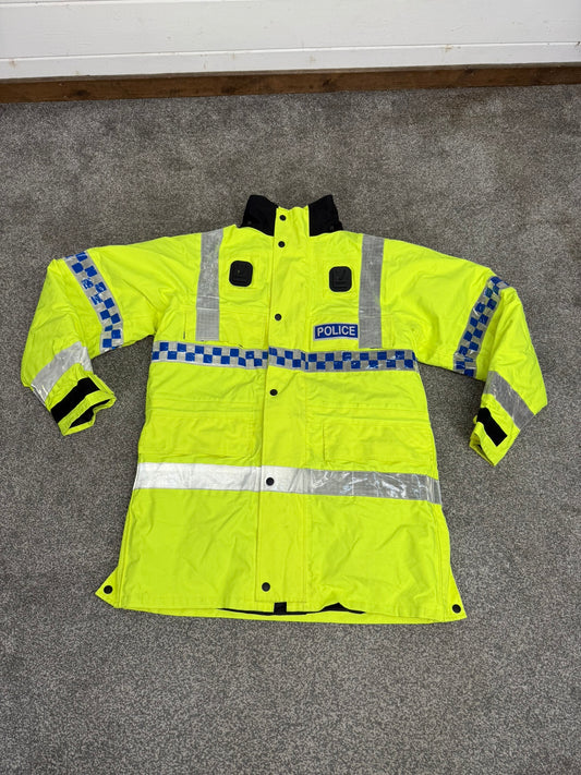Ex Police Hi-Vis Waterproof Jacket Model 9 BADGED With Klickfast & Quilted Liner