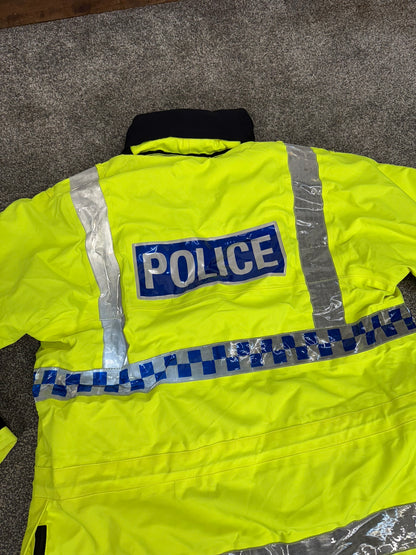 Ex Police Hi-Vis Waterproof Jacket Model 9 BADGED With Klickfast & Quilted Liner