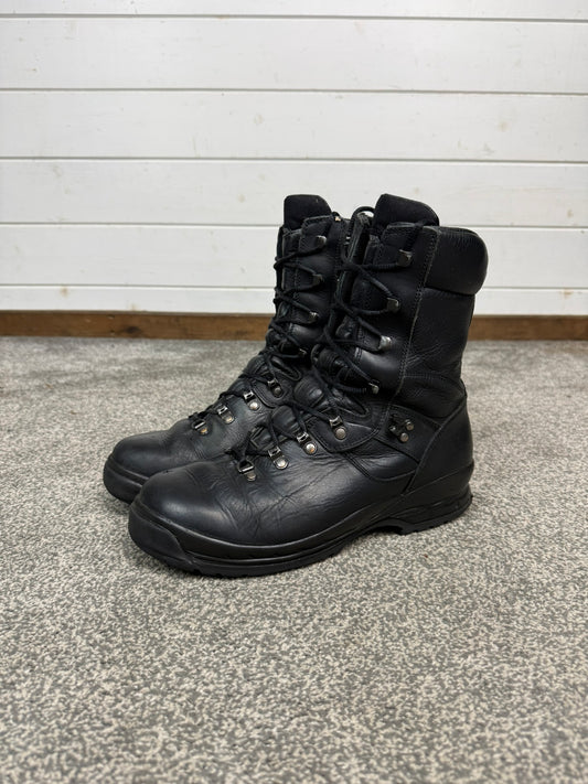 Ex Police Altberg Black Leather Combat Boots Size UK 9.5