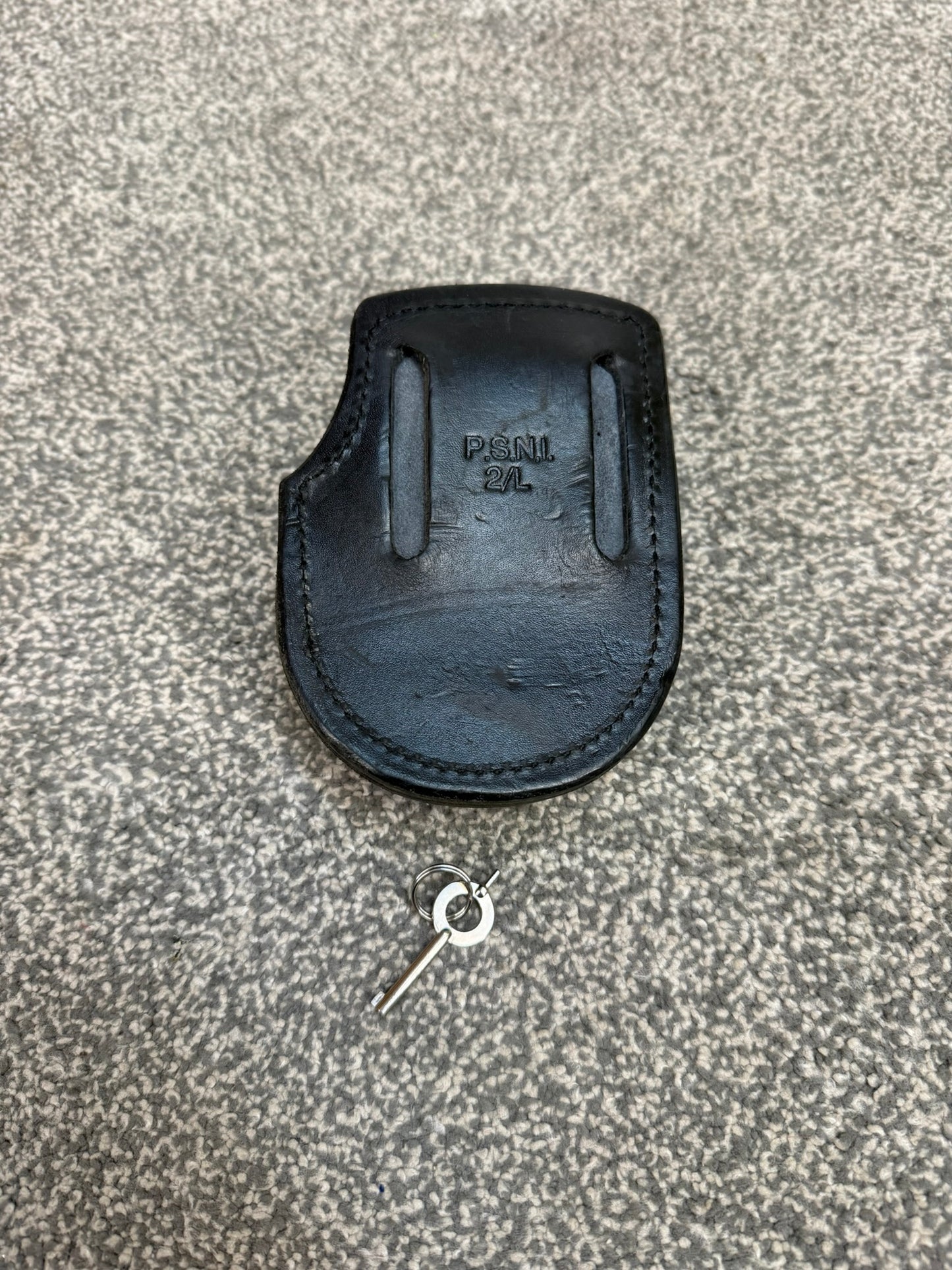 Ex Police Folding Hiatt Handcuffs Hinged Cuffs PSNI Pouch & Key Security Collectible