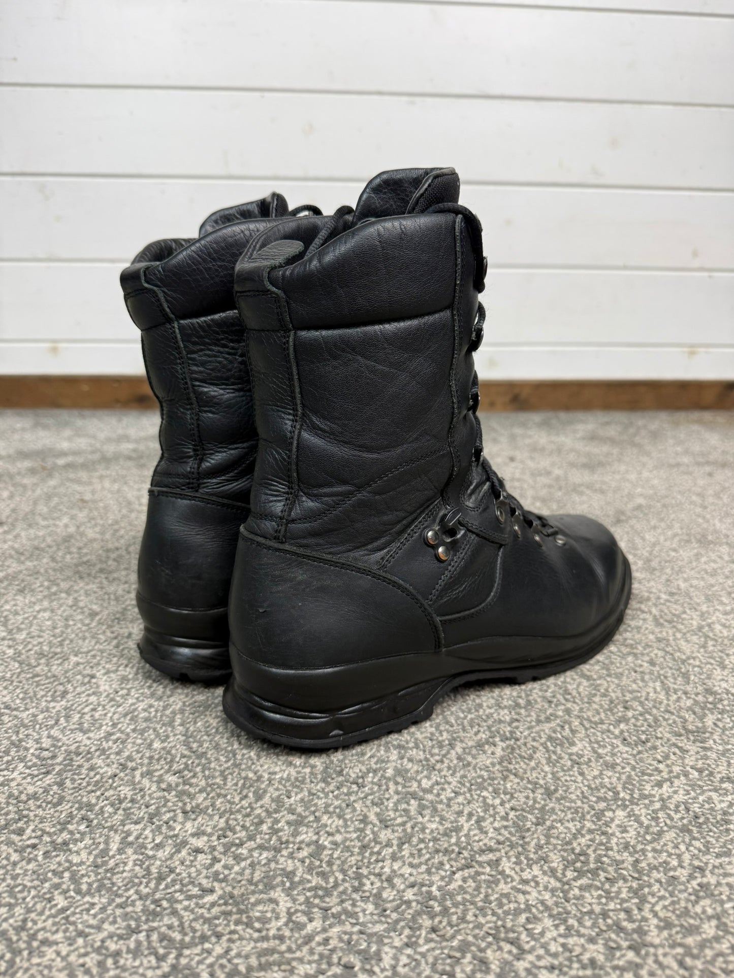 Ex Police Altberg Black Leather Combat Boots Size UK 9.5