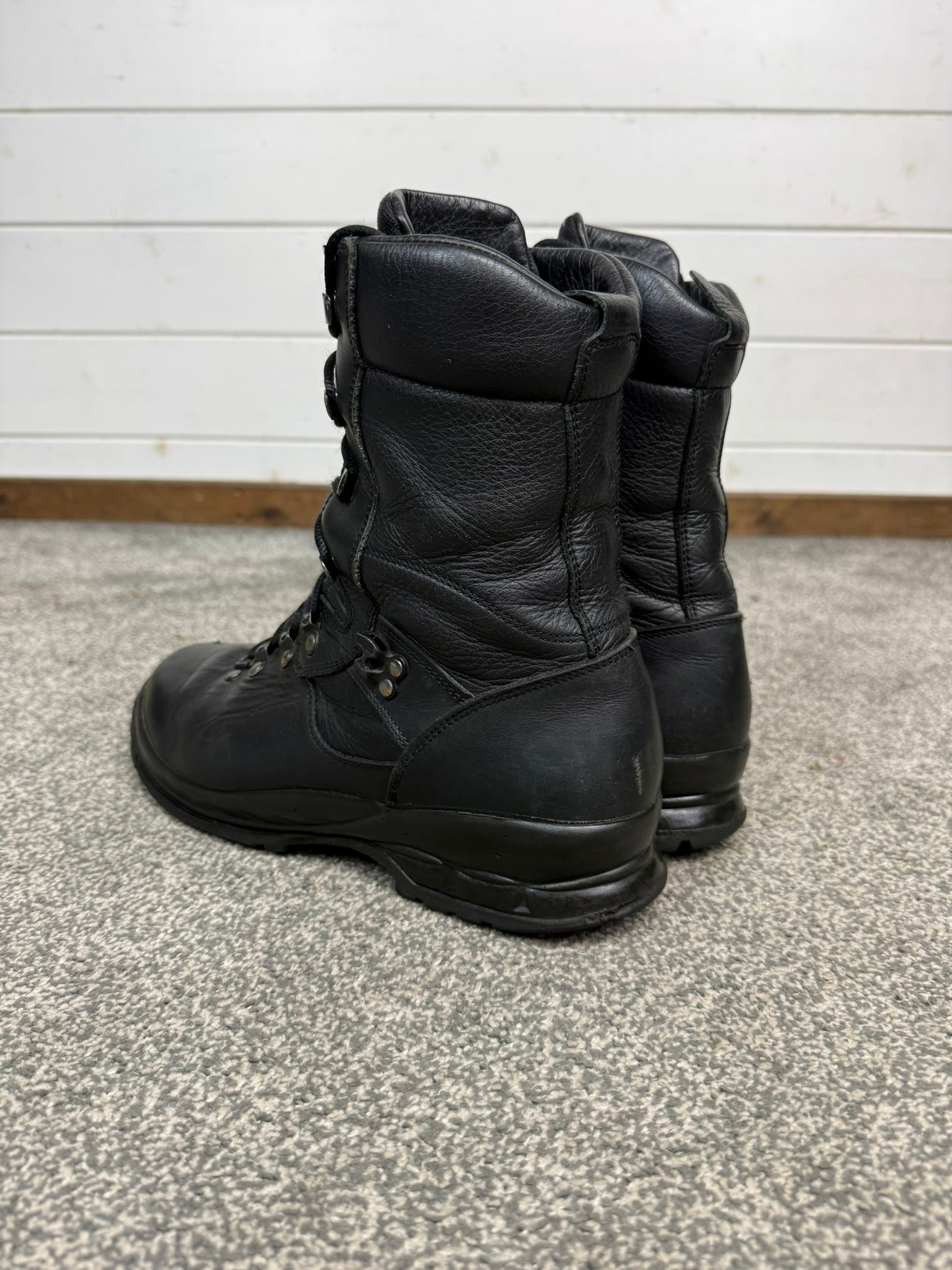 Ex Police Altberg Black Leather Combat Boots Size UK 9.5