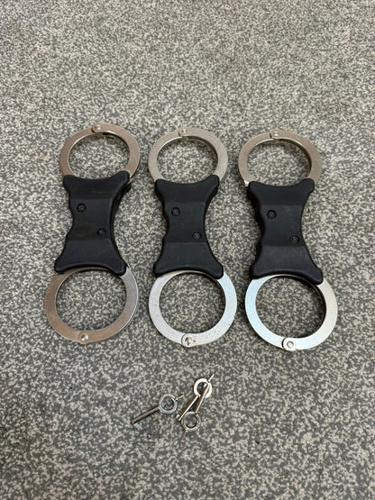 Ex Police Hiatt Rigid Handcuffs With Serial Security Cuffs Displays Collectors