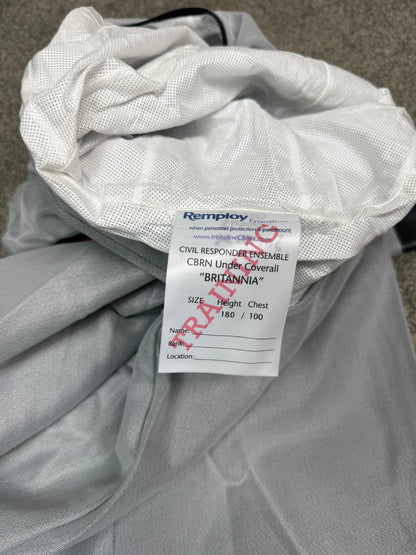 Ex Police NEW Remploy Britannia Training Under Coverall Suit CBRN Rubber Cuffs