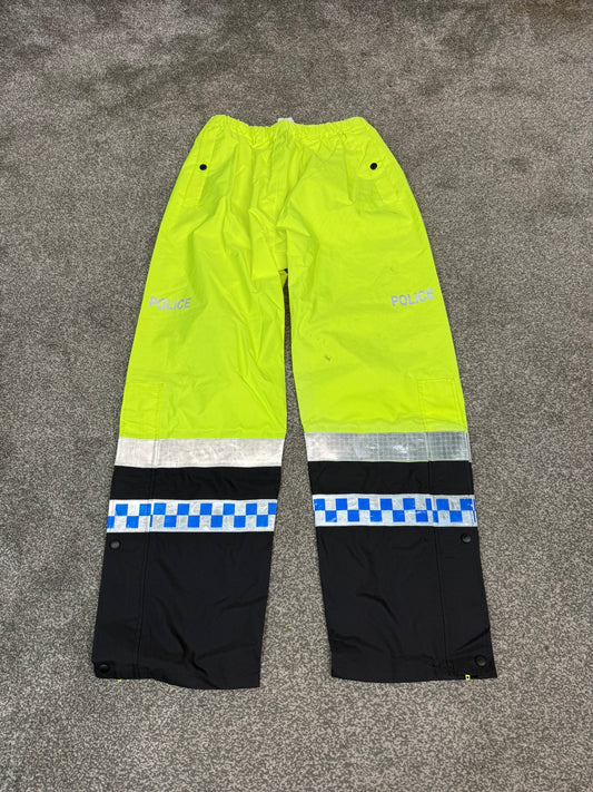 Ex Police PSNI Waterproof Hi Vis Over Trousers BADGED Collector TV / Film Display