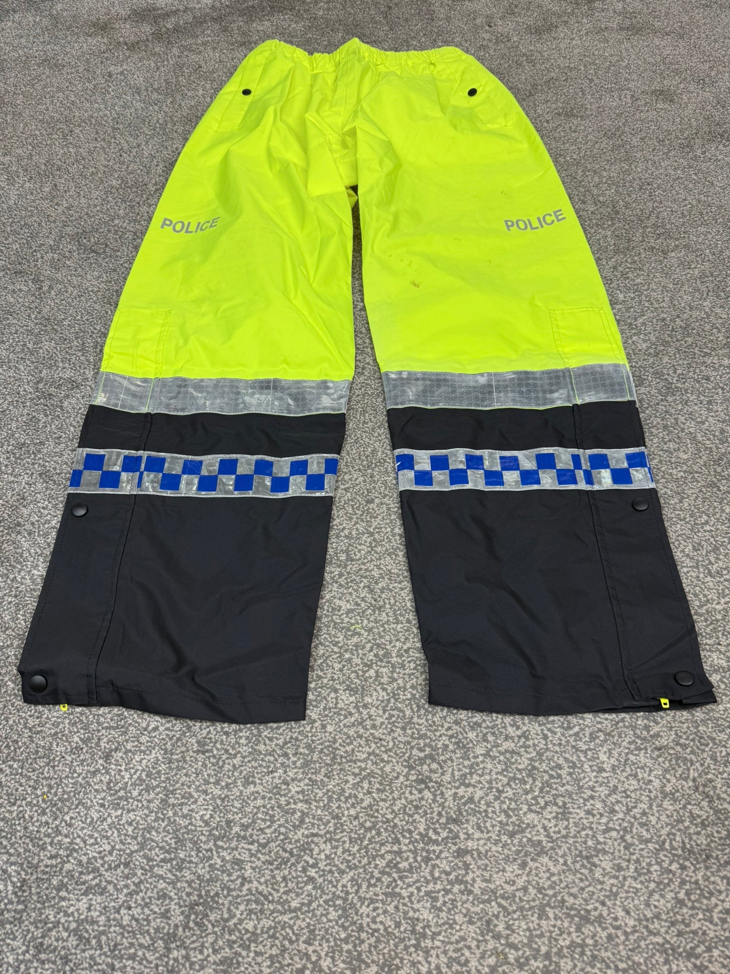 Ex Police PSNI Waterproof Hi Vis Over Trousers BADGED Collector TV / Film Display