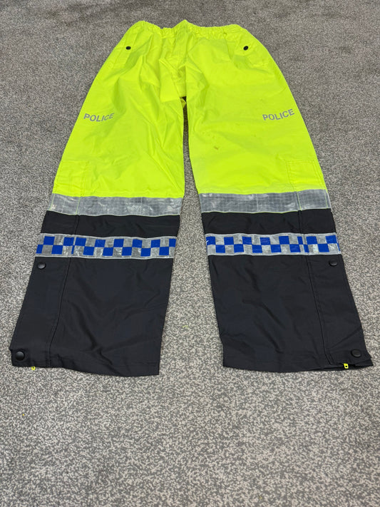 Ex Police PSNI Waterproof Hi Vis Over Trousers BADGED Collector TV / Film Display