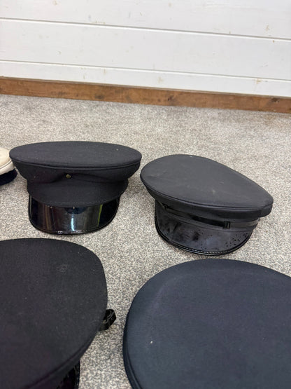 6x Ex Police Peak Cap Bowler Hat Job Lot Theatre Headwear Uniform Film Prop Lot