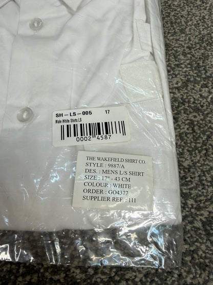 NEW Men's White Shirt Long Sleeve 17" Ex Police Collectors Film / TV Uniform