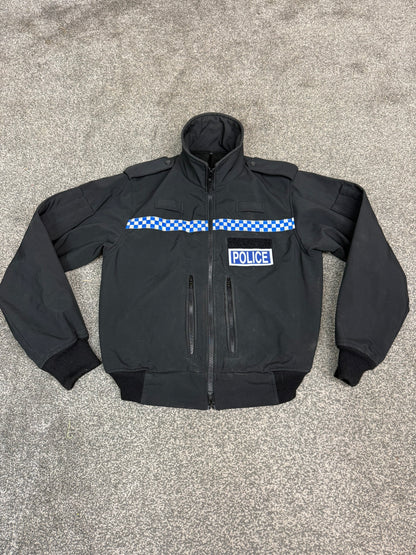 Ex Police Black Soft Shell Fleece Jacket SMALL - BADGED Security Patrol TV Film