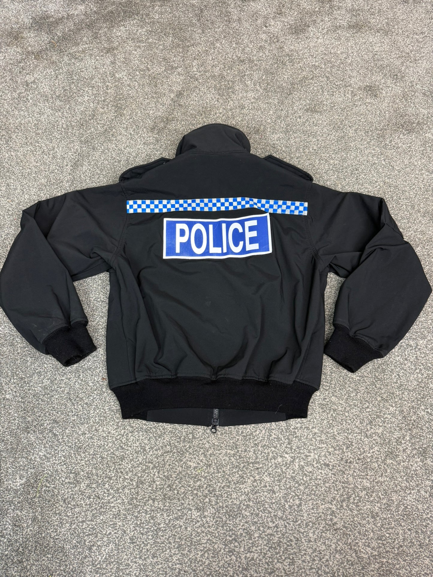 Ex Police Black Soft Shell Fleece Jacket SMALL - BADGED Security Patrol TV Film
