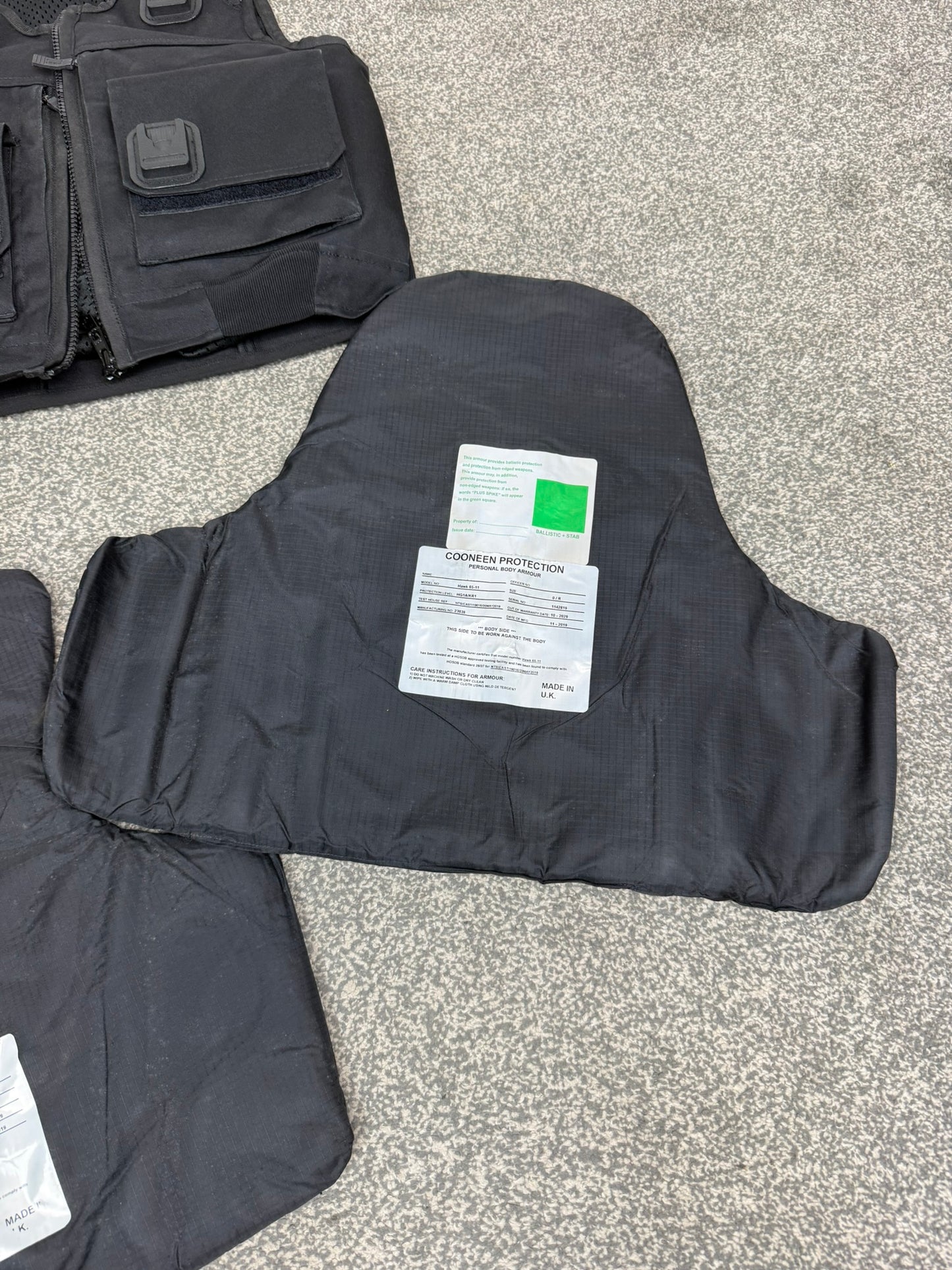 Ex Police Cooneen Body Armour Stab Vest SMALL Anti Stab & Ballistic HG1A & KR1