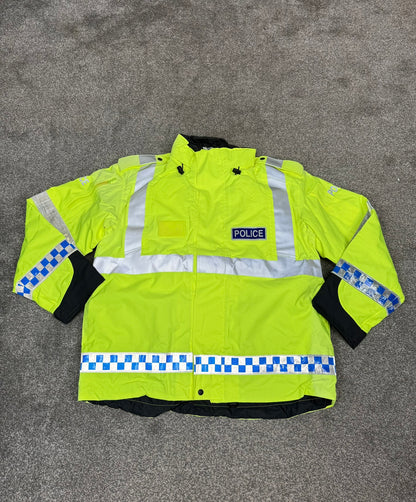 Ex Police PSNI Waterproof Hi Vis Jacket Coat XXL - BADGED Collector TV / Film Display