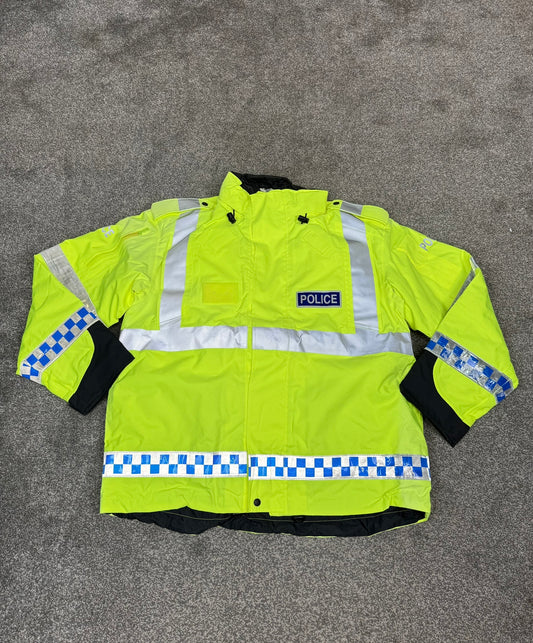 Ex Police PSNI Waterproof Hi Vis Jacket Coat XXL - BADGED Collector TV / Film Display