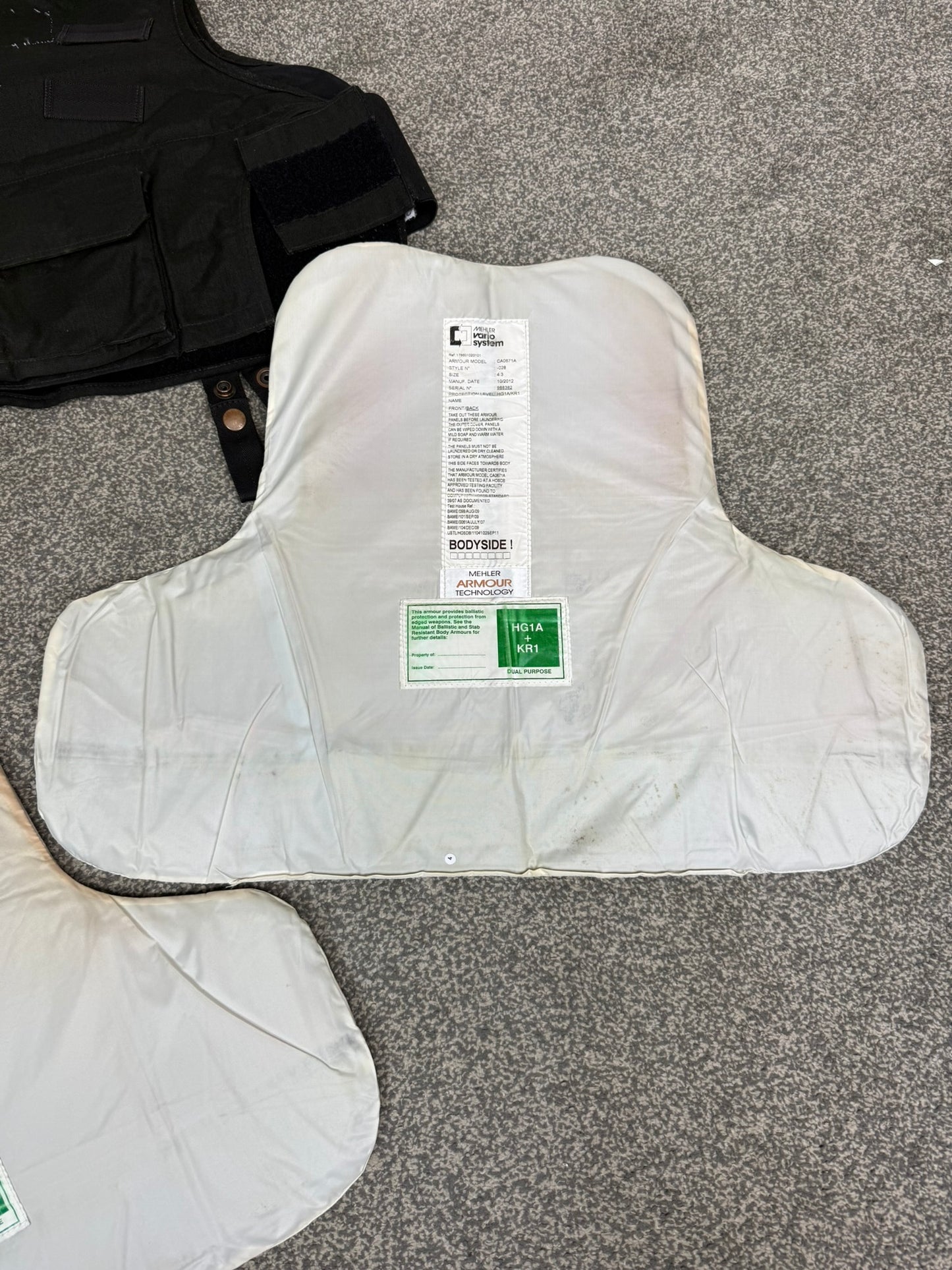 Ex Police Mehler Body Armour Stab Vest LARGE Anti Stab & Ballistic HG1A & KR1