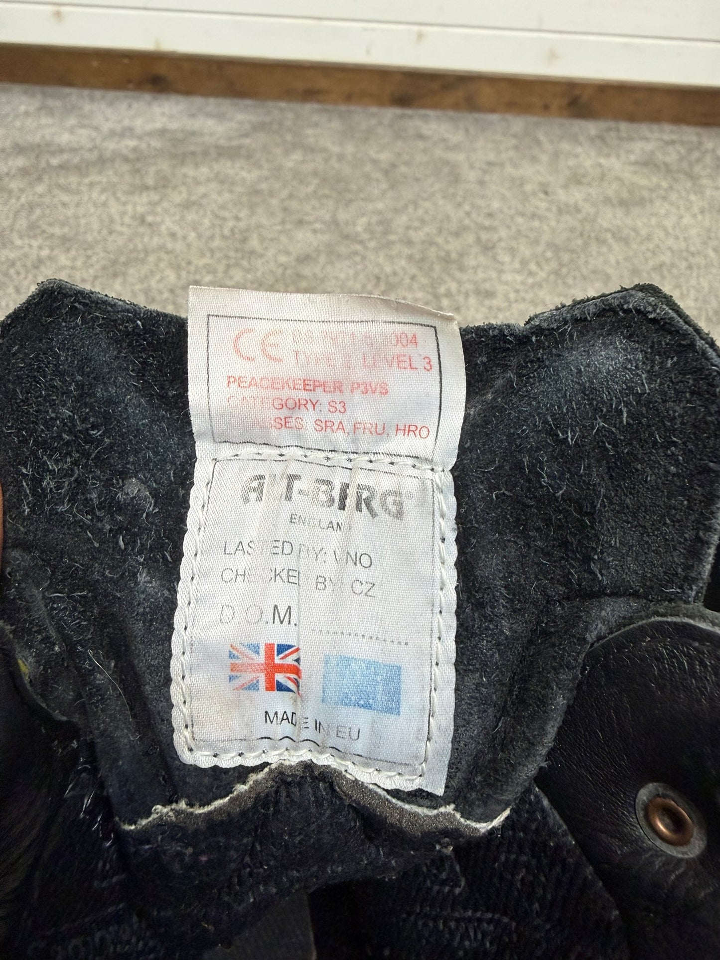 Altberg Peacekeeper P3VS Black Leather Safety Combat Boots Size UK 6