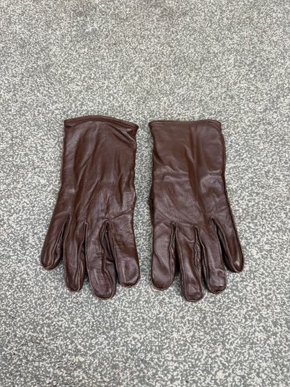 Ex Police Southcombe Brown Leather Gloves Slash Resistant Lining Size 10