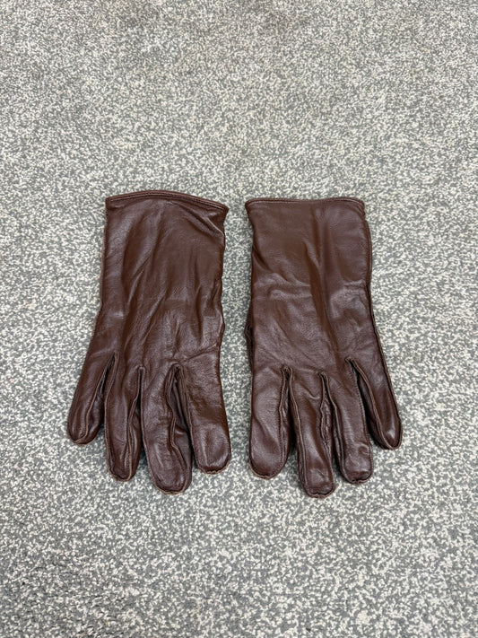 Ex Police Southcombe Brown Leather Gloves Slash Resistant Lining Size 10