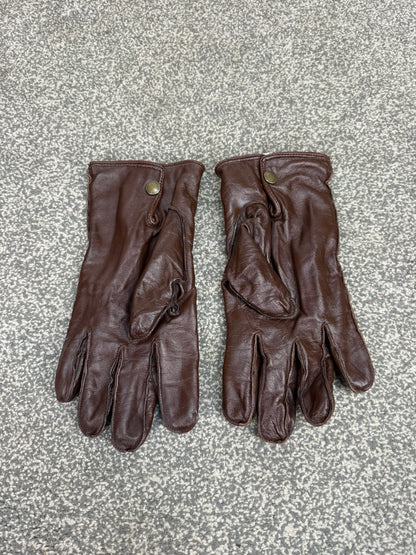 Ex Police Southcombe Brown Leather Gloves Slash Resistant Lining Size 10