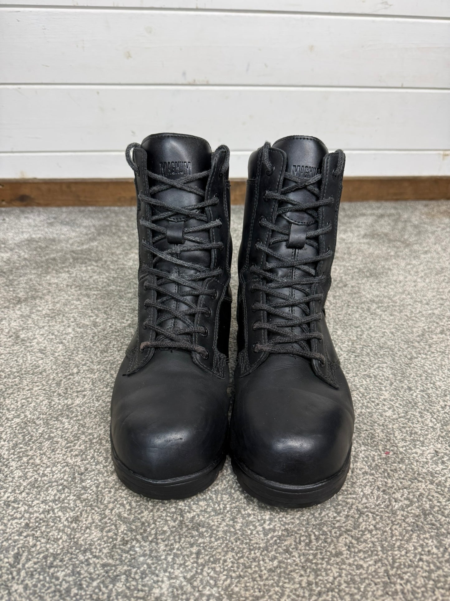 Magnum Elite Shield Met Black Leather Combat Boots UK 6 Ex Police Security Work