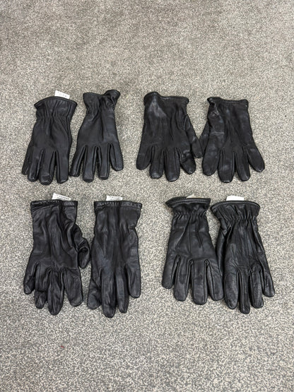 4x Ex Police Black Leather Gloves Job Lot Security Bundle