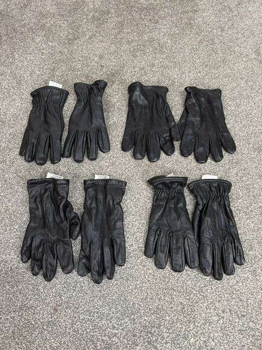 4x Ex Police Black Leather Gloves Job Lot Security Bundle
