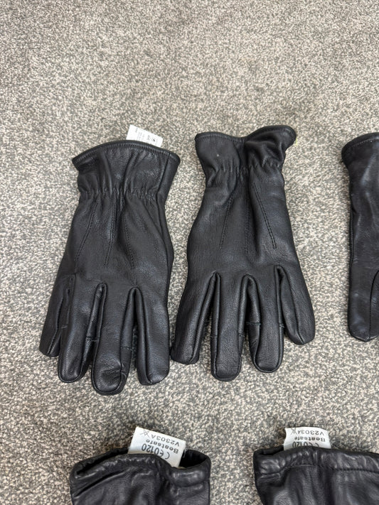 4x Ex Police Black Leather Gloves Job Lot Security Bundle