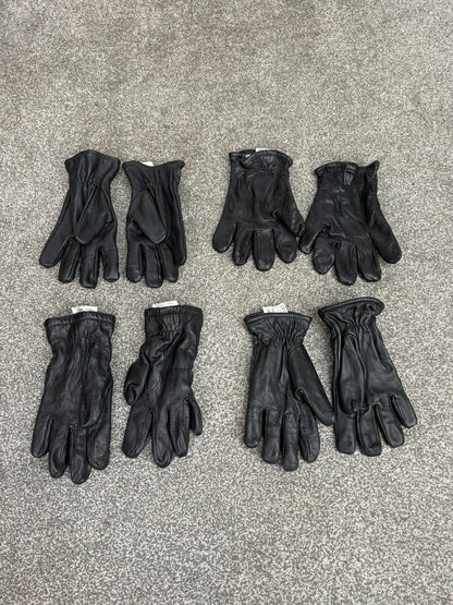 4x Ex Police Black Leather Gloves Job Lot Security Bundle