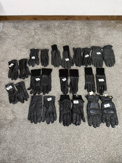 12x Ex Police Black Leather Gloves Job Lot Bundle Security Work Glove
