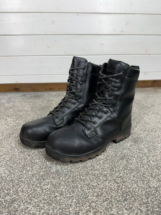 Ex Police Magnum Elite Shield Met Combat Boots Black Leather UK 10 Security Work