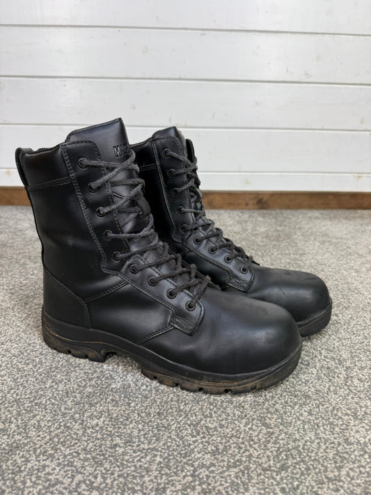 Ex Police Magnum Elite Shield Met Combat Boots Black Leather UK 10 Security Work