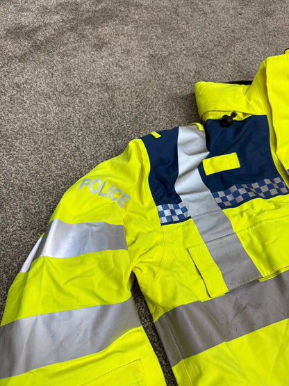 Ex Police Blue & Hi Vis Waterproof Bomber Jacket BADGED - Medium Collector Display Film / TV