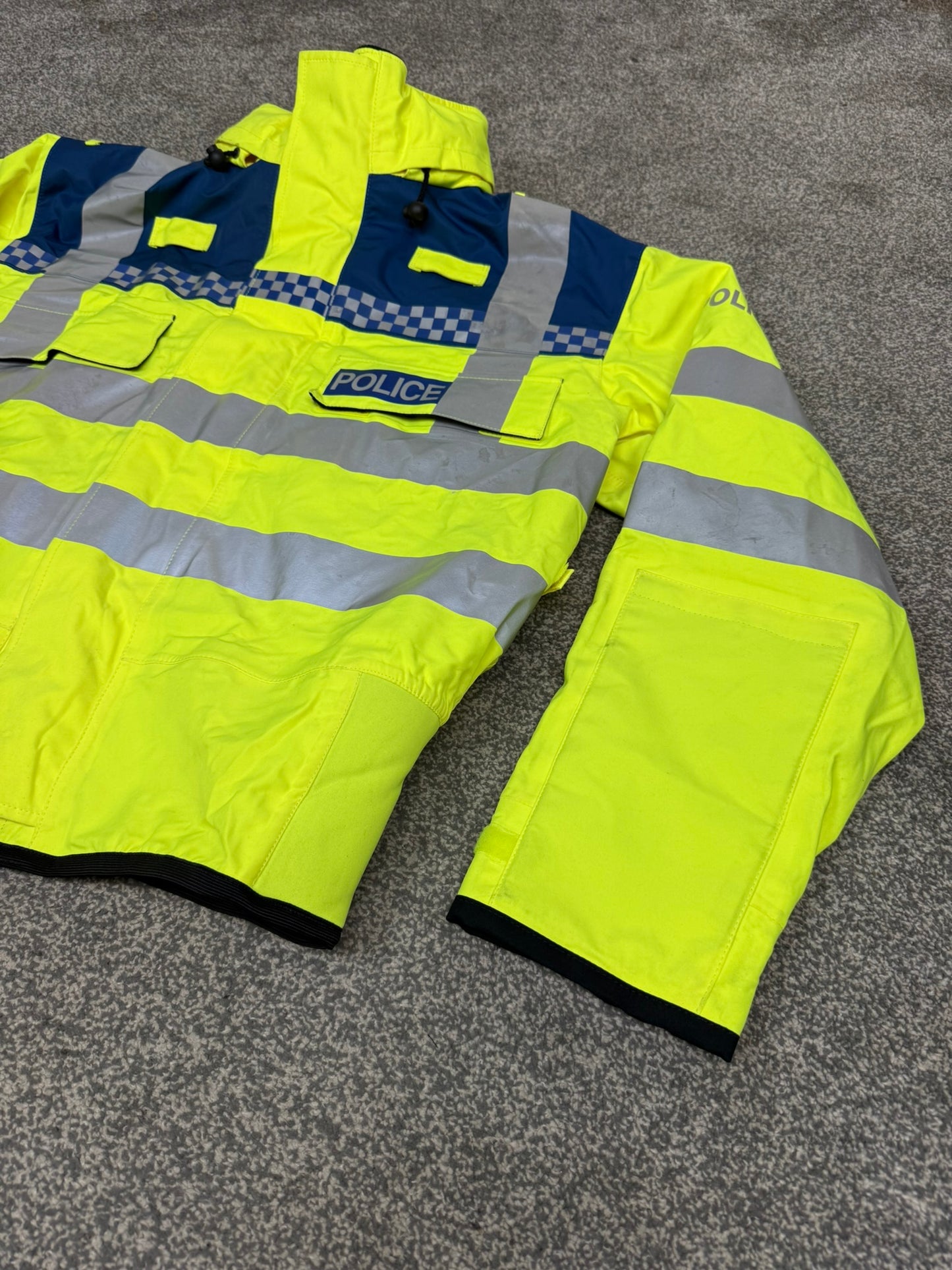 Ex Police Blue & Hi Vis Waterproof Bomber Jacket BADGED - Medium Collector Display Film / TV