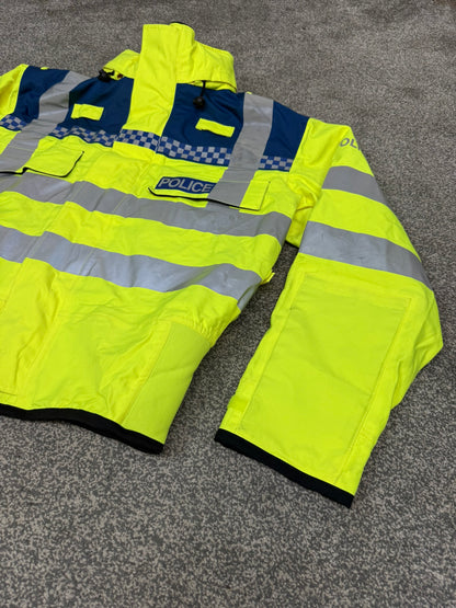 Ex Police Blue & Hi Vis Waterproof Bomber Jacket BADGED - Medium Collector Display Film / TV