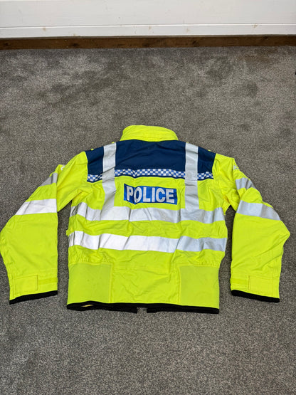 Ex Police Blue & Hi Vis Waterproof Bomber Jacket BADGED - Medium Collector Display Film / TV