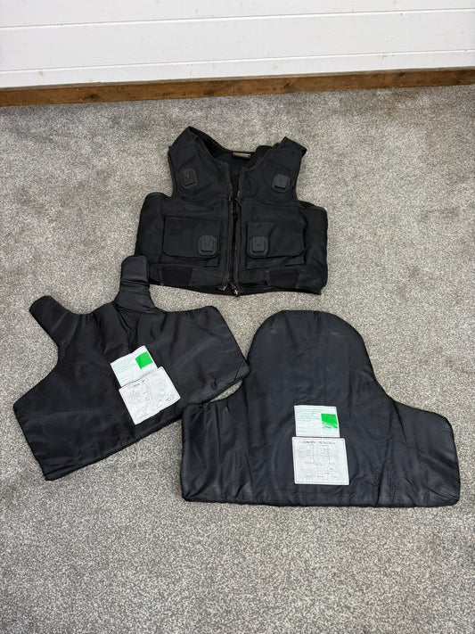 Ex Police Black Cooneen Body Armour Vest Anti Stab & Ballistic HG1A & KR1 Security - LRG