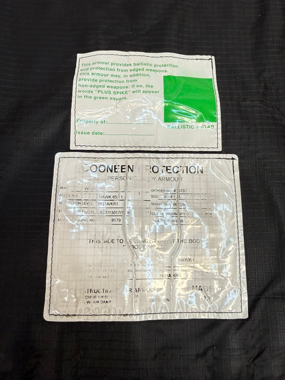 Ex Police Black Cooneen Body Armour Vest Anti Stab & Ballistic HG1A & KR1 Security - LRG