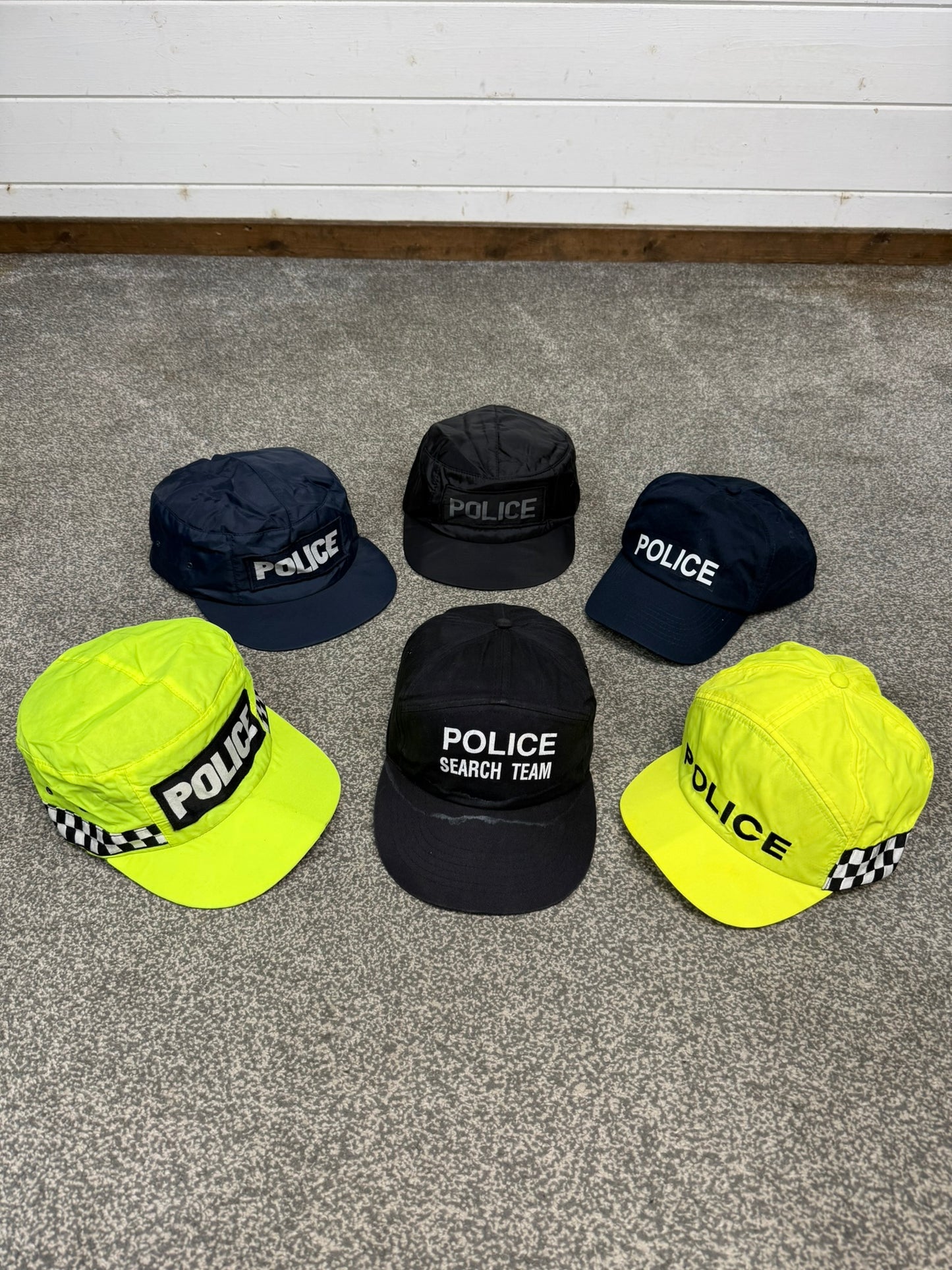 6x Ex Police Baseball Cap Job Lot Collectors Display Film TV Uniform