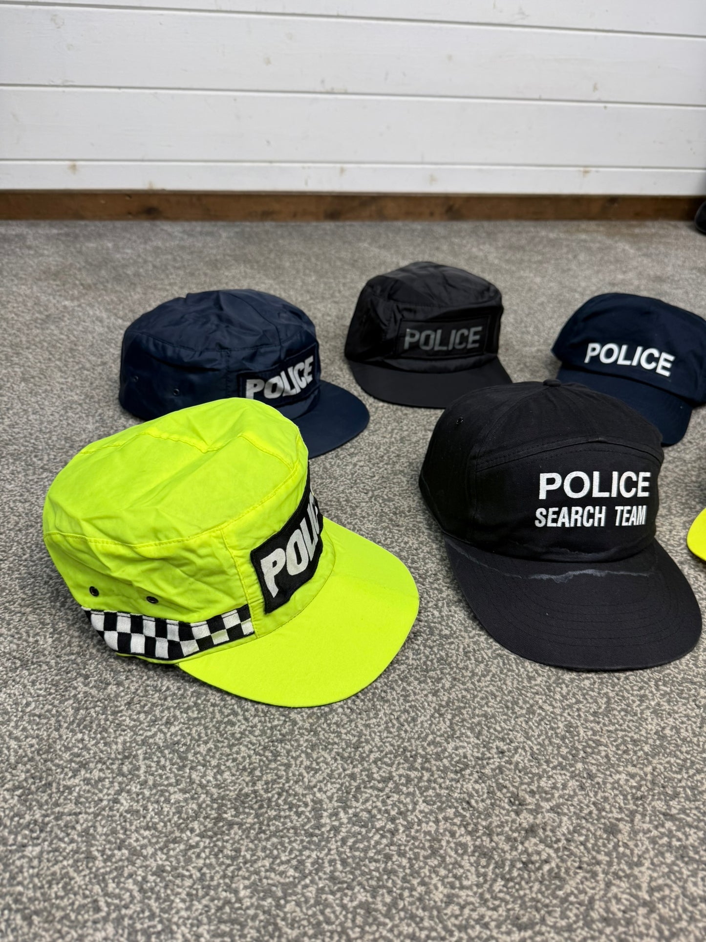 6x Ex Police Baseball Cap Job Lot Collectors Display Film TV Uniform