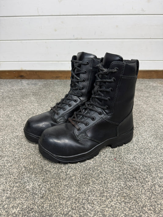 Magnum Elite Shield Met Black Leather Combat Boots UK 5 Ex Police Security Work