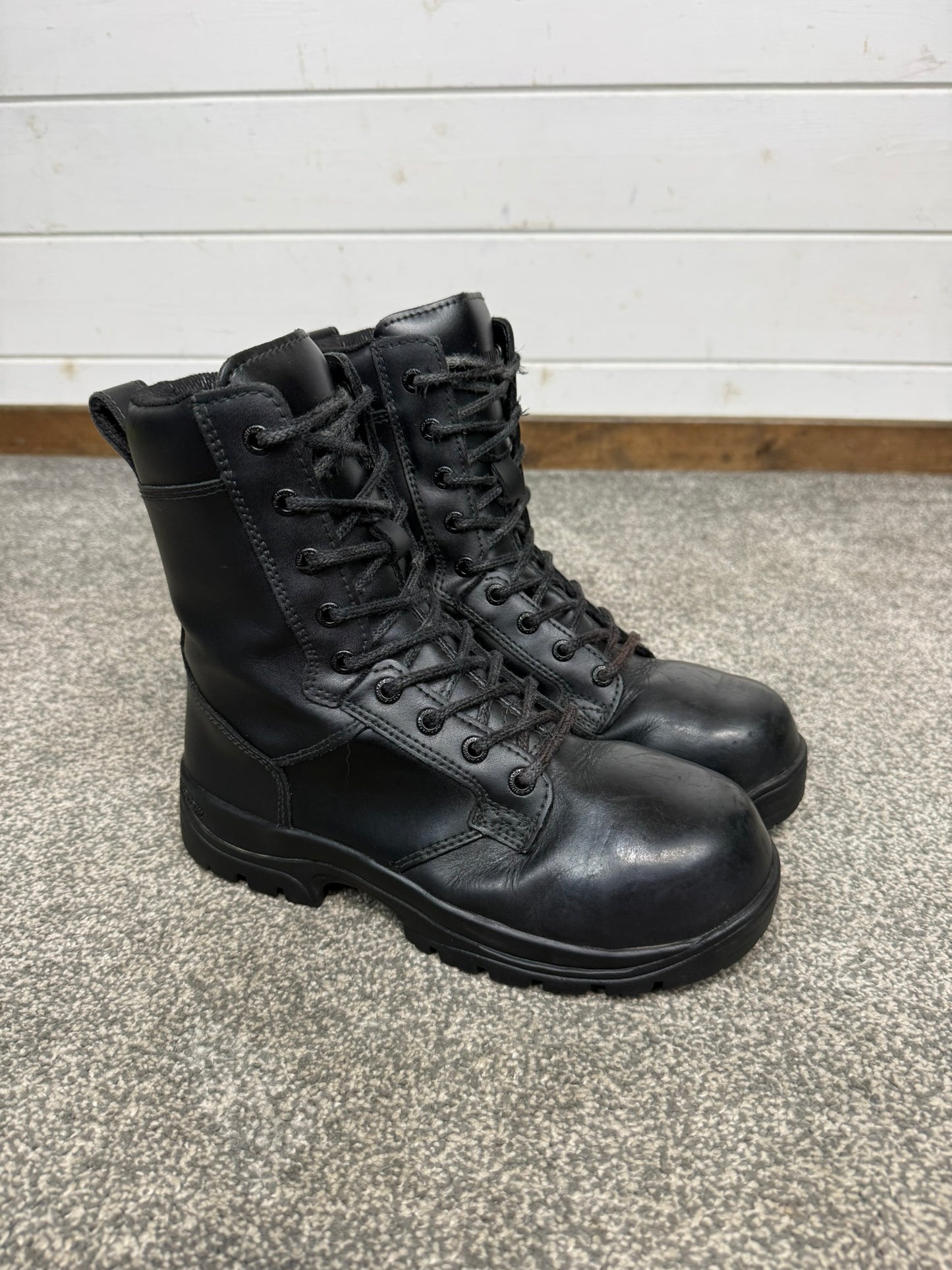 Magnum Elite Shield Met Black Leather Combat Boots UK 5 Ex Police Security Work