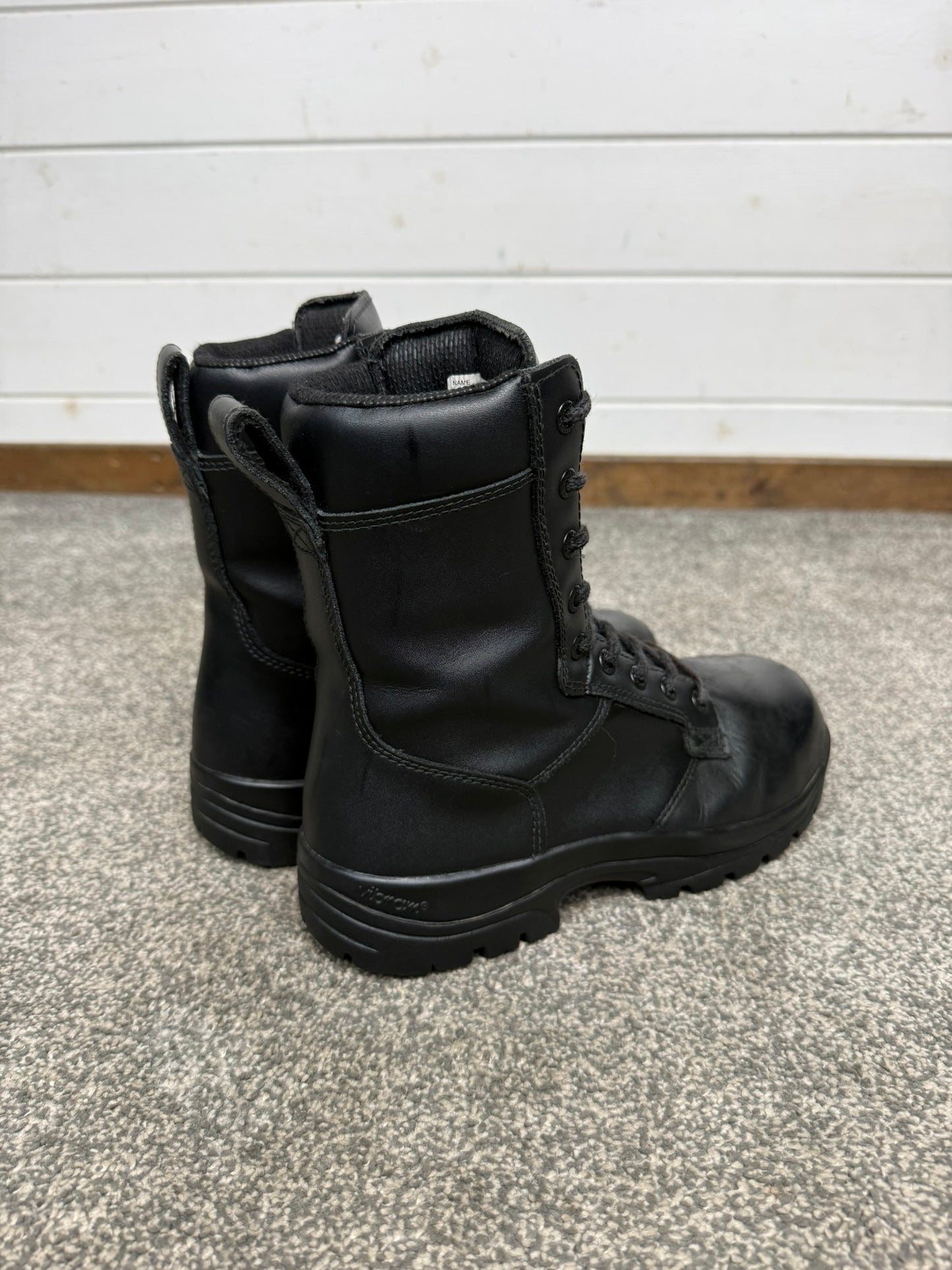 Magnum Elite Shield Met Black Leather Combat Boots UK 5 Ex Police Security Work