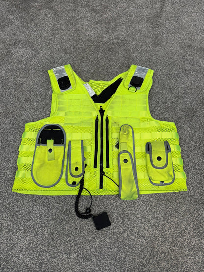 Ex Police Safariland Hi-Vis MOLLE Vest & Pouches Tactical Utility Security Vest - XL