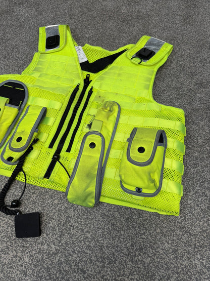 Ex Police Safariland Hi-Vis MOLLE Vest & Pouches Tactical Utility Security Vest - XL